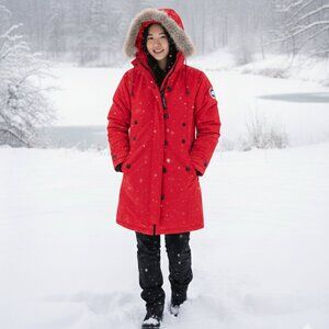 Canada Goose Women's Jacket Coat Parka Red Size Small Pre-Owned